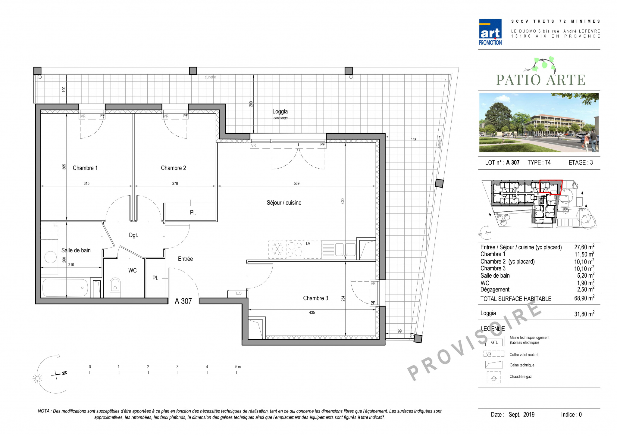 Plan Appartement 90m2 3 Chambres